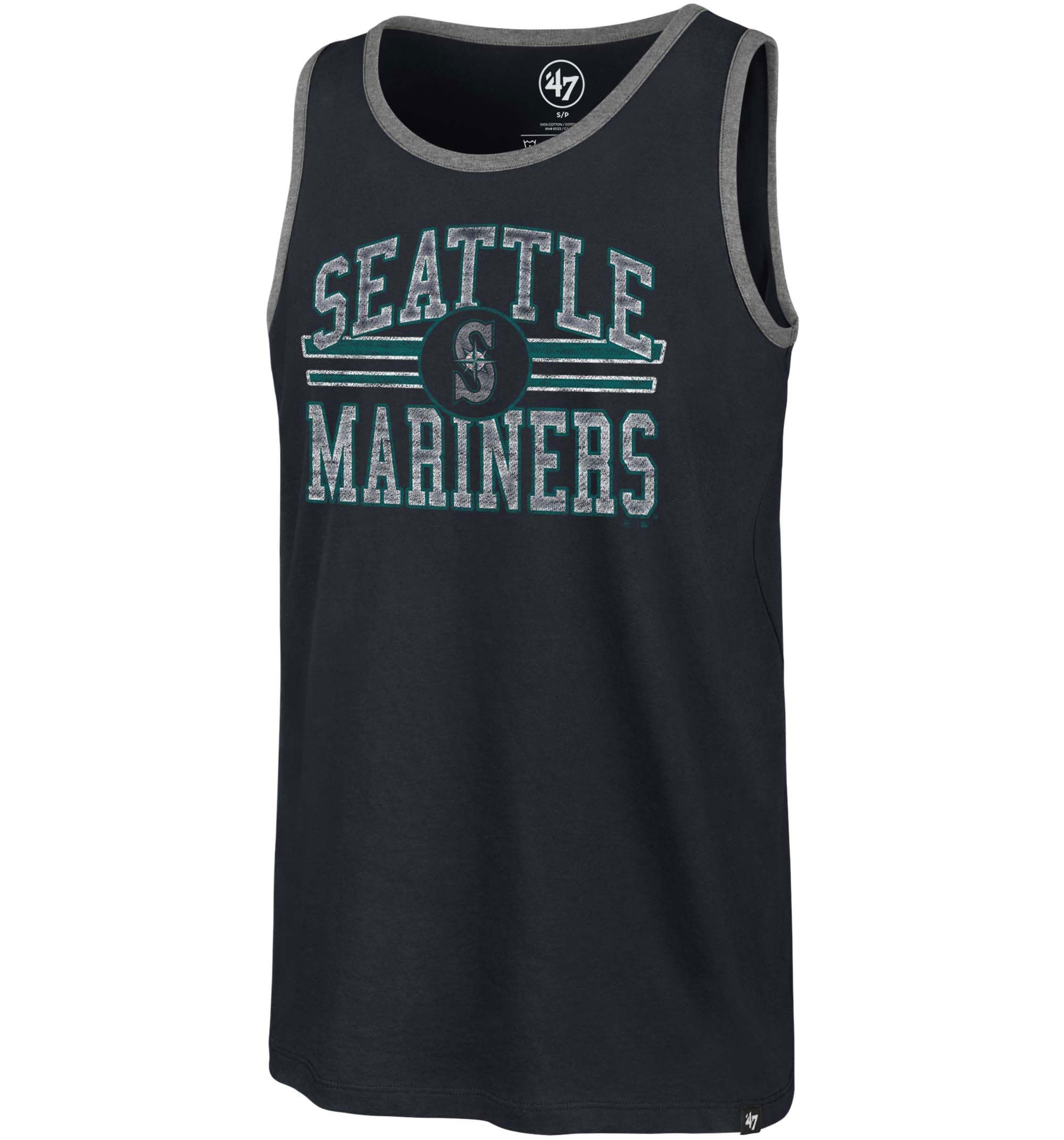 Men's Seattle Mariners, Blue 47 Winger Franklin Tank Top - Mlb Muscle T-Shirt, Medium