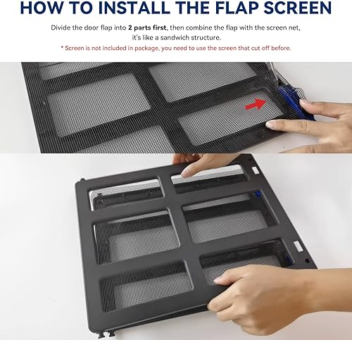 Miniatura 8 de PETLESO Puerta pequeña para mascotas para mosquitera y puertas correderas, solapa magnética de 8.3 x 10.3 pulgadas, cierre automático con inserto