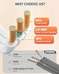 DEWENWILS 20FT Extension Cord with 360° Rotating Flat Plug, 3 Grounded Outlets, 13A 1625W Heavy Duty, SPT-3 16/3C, Space Saving Extension Cord, Multiple Wall Outlet Extender for TV, Office, Kitchen