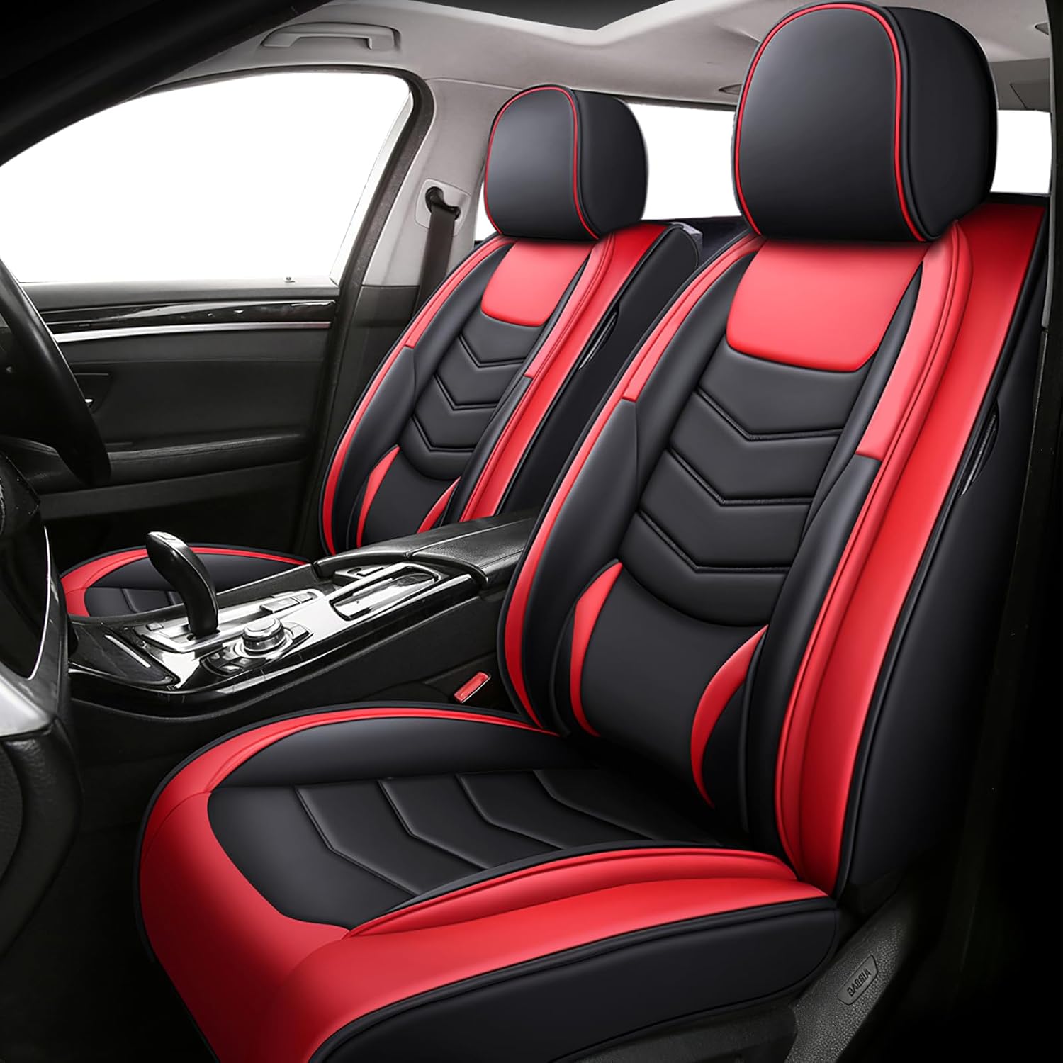 Car Seat Covers Fit for Toyota Corolla 2002-2024 Daily Commutes Durable and Side Airbag Compatibility Sports Seat Cover, 2 Pcs Front, Black Red