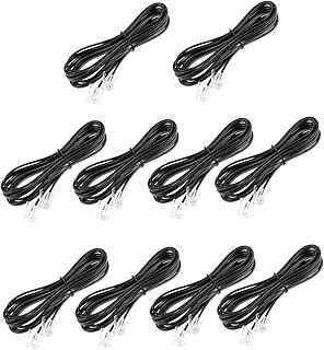 QUMIIRITY Cable Telefónico Plano de 2 Metros Conectores Rj11 Línea de 10 Piezas Compatible Teléfonos y Máquinas de Fax Uso Oficina Color Blanco
