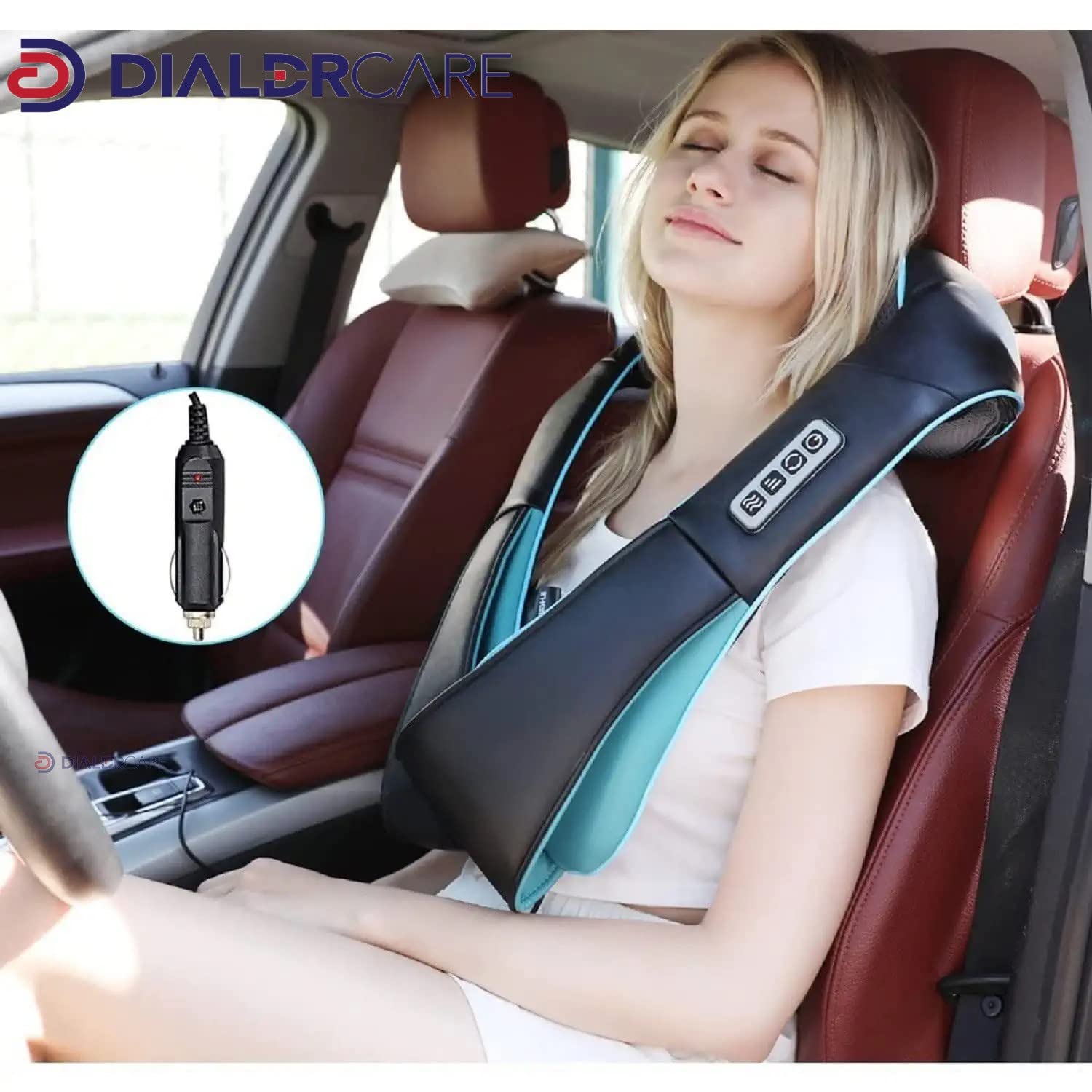 Dialadracare Neck and Shoulder Massage Shotsu Machine Deep Tissue 3D Electric Scene Ding Pilo Massage for Masal Dard Relief Home Car (Blue) Dialadracare Neck and Shoulder Massage Shotsu Machine Deep Tissue 3D Electric Scene Ding Pilo Massage for Masal Dard Relief Home Car (Blue)