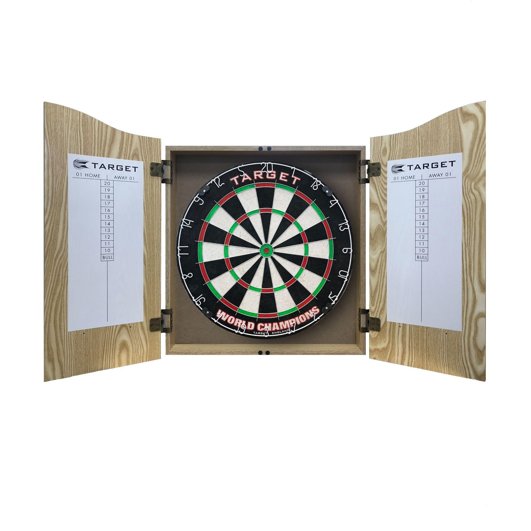 Target Darts Tarcza do darta na mistrzostwach świata w jednym domowym gabinecie z dwoma zestawami rzutek, jasnobrązowa, standardowa