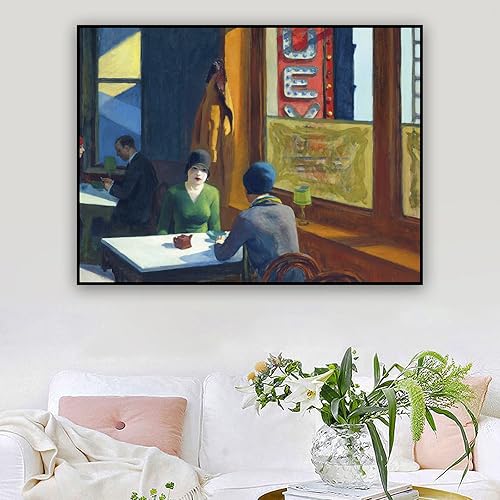 Miniatura 2 de ZZPT Chop Suey - Impresión artística en lienzo por Edward Hopper - Reproducciones famosas de pinturas al óleo - Pósteres de arte de pared en lienzo