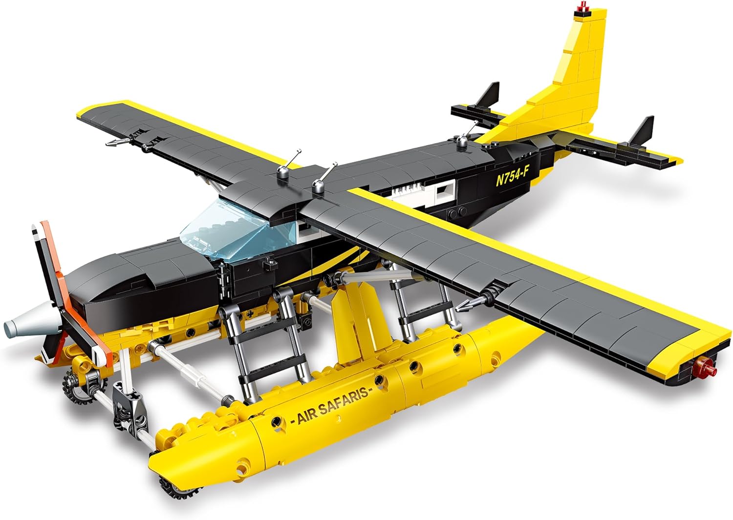 Bush City Plane Building Block Set, Airplane Model Kits for Transportation, Civil Aviation, Rescue and Sightseeing, Seaplane Model Collection, Birthday for Teen Boys Ages 8+ (739PCS)
