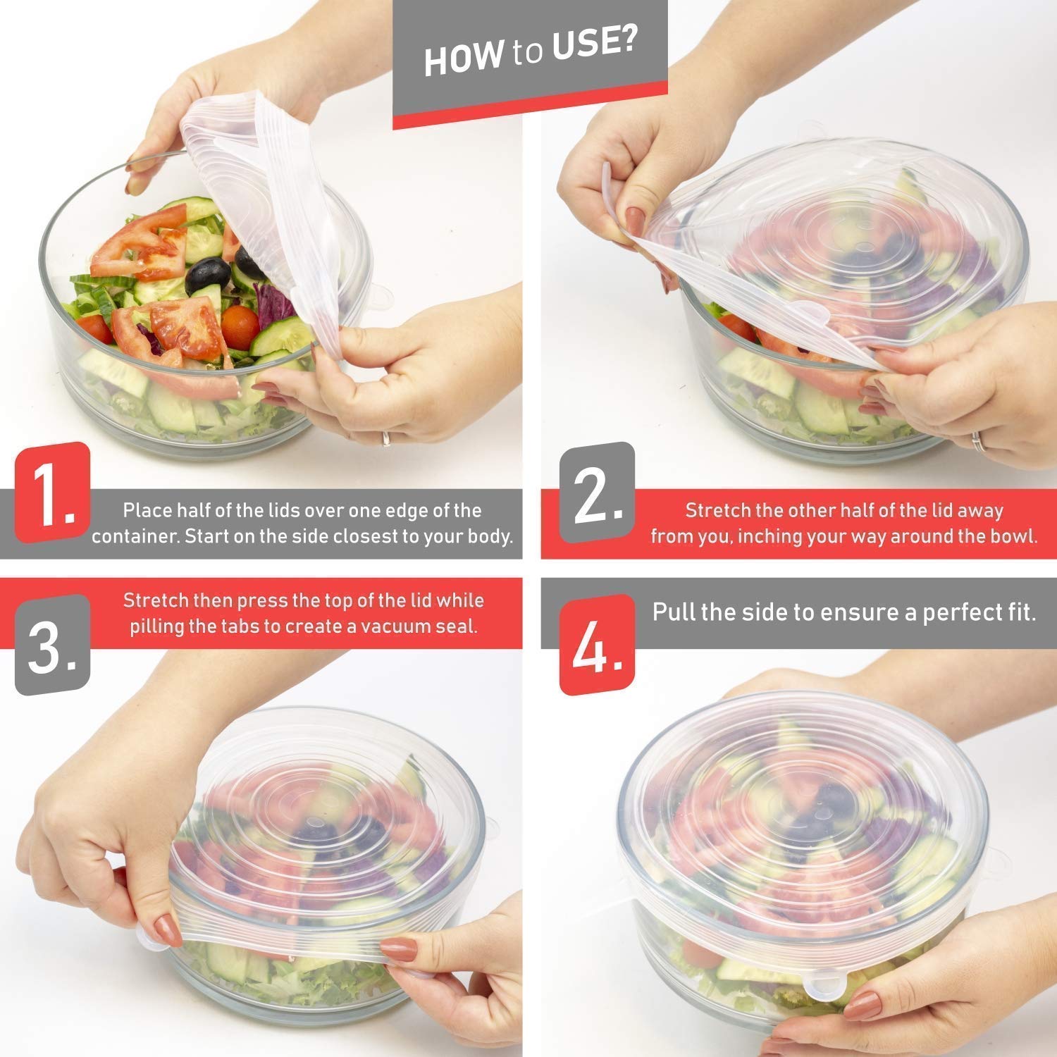 ZELKEY Silicone Stretch Lids, Various Sizes Durable Food Bowl Cover, Expandable Fresh-Keeping Cover (Pack of 1)(COLOR MAY VARY) 4