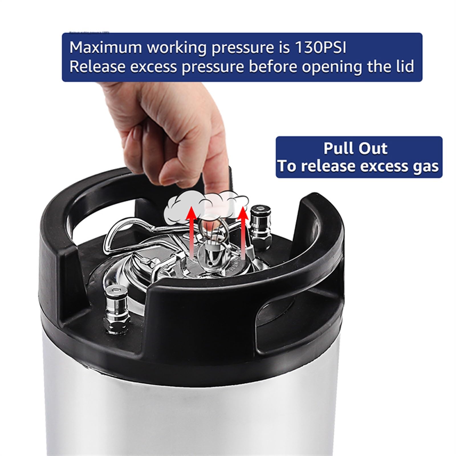 Produzione di Birra 19L Homebrew Keg, Contenitore per fusti di Birra alla Spina con connessione di disconnessione con Blocco a Sfera Standard Birra Fatta in casa