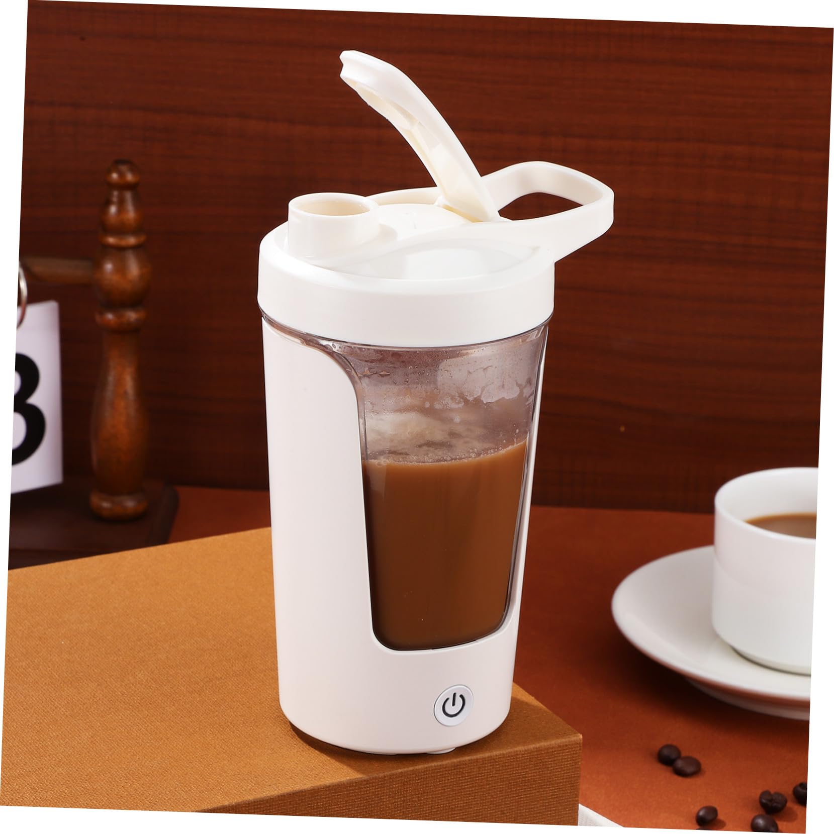 GARVALON Bouteille Shaker Automatique Rechargeable pour Café et Protéines Tasse Électrique Portable PP et Abs Mélangeur Rapide et Pratique pour Boissons Énergétiques