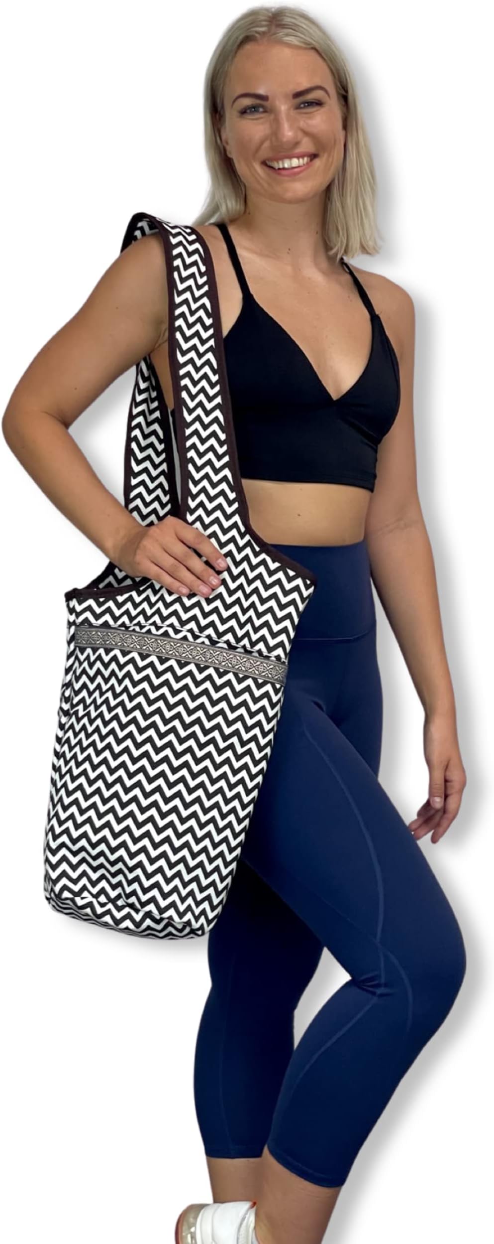 JupiterGear Yoga Mat Carrying Tote Bag with Large Pockets, A Zipper Pocket, With Space to Fit Most Size Mats