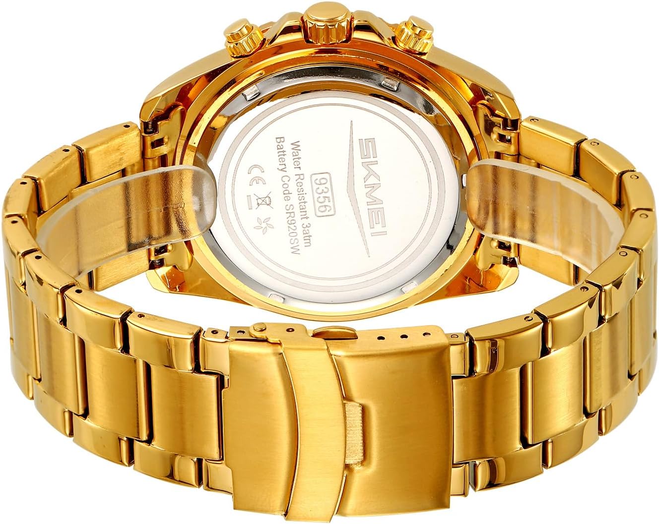 Mens Luxury Wrist Watches Luminous Chronograph Analog Quartz Stainless Steel Fashion Waterproof Watch