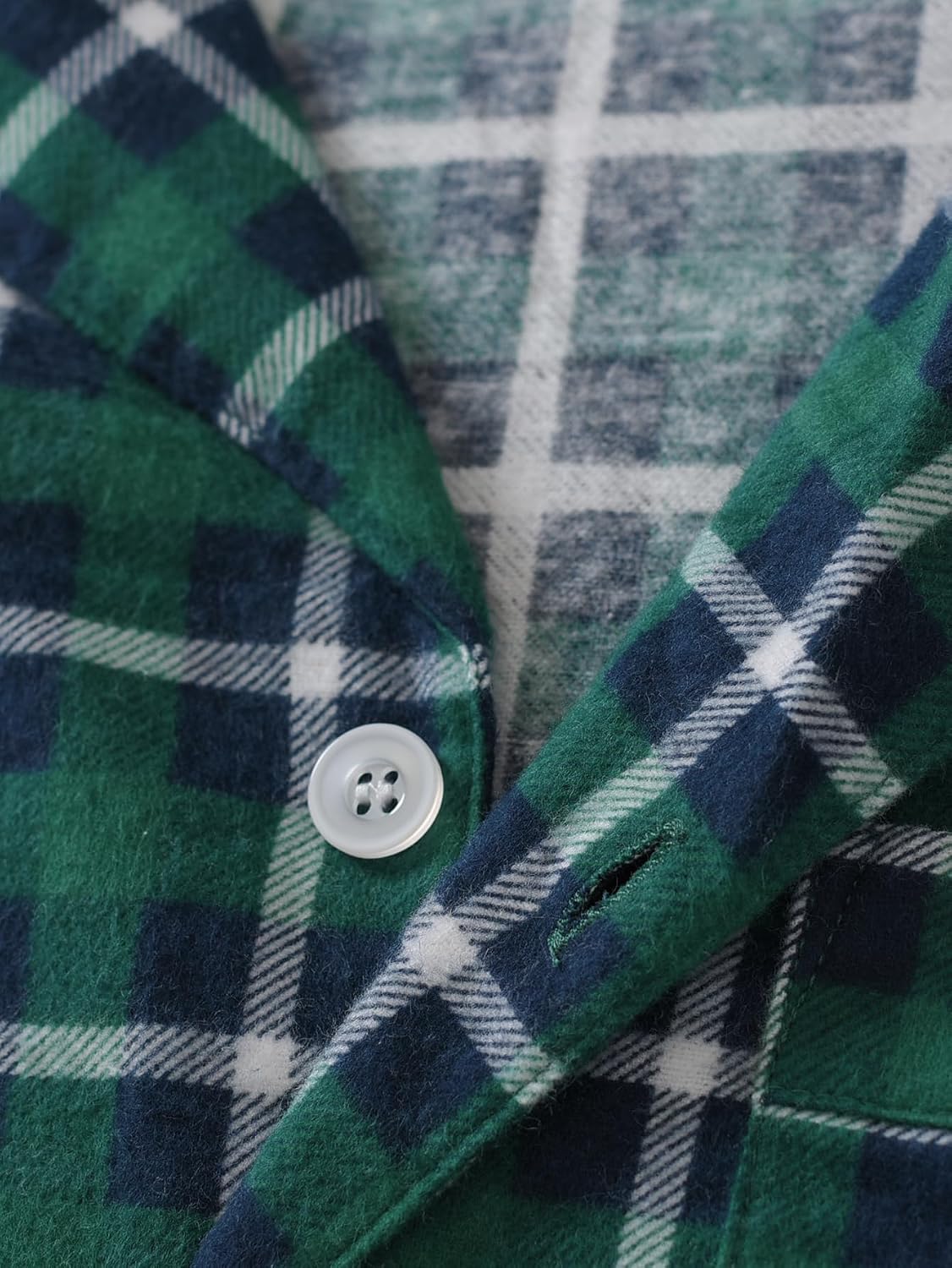 Men's Cotton Flannel Sleep Shirt Button Down Pajama Top