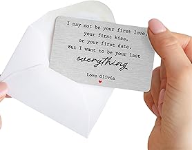 Personalised Metal Wallet Card Gift | I May Not Be You First Love Keepsake with Custom Love From Name