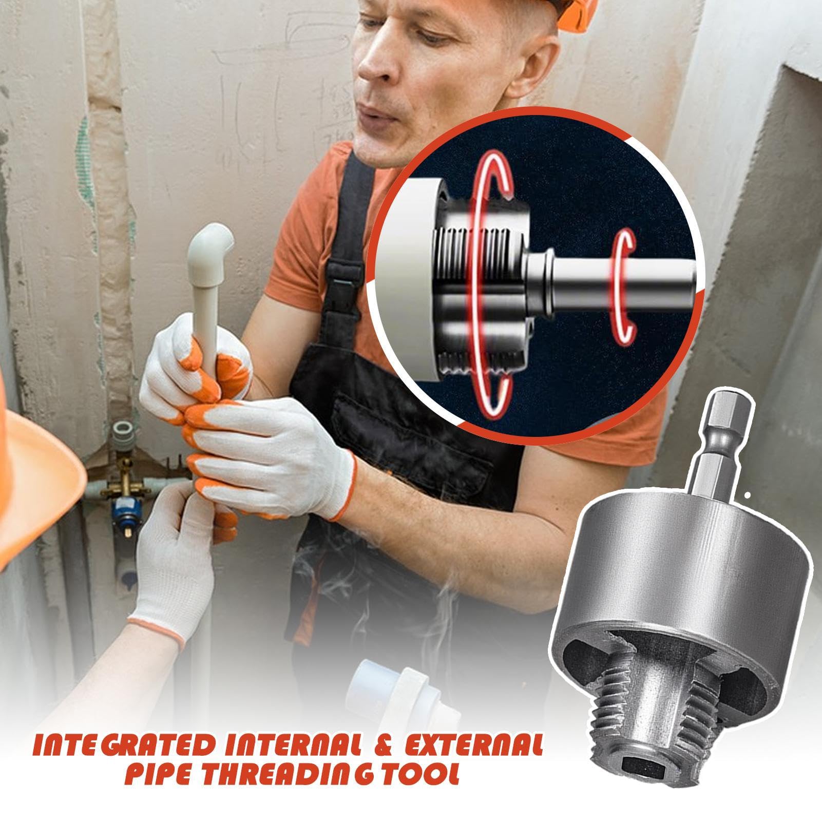 Herramienta de Roscado PVC - Herramienta de Roscado | Cabezales de Corte Internos Externos para Taladro Eléctrico en Fontanería