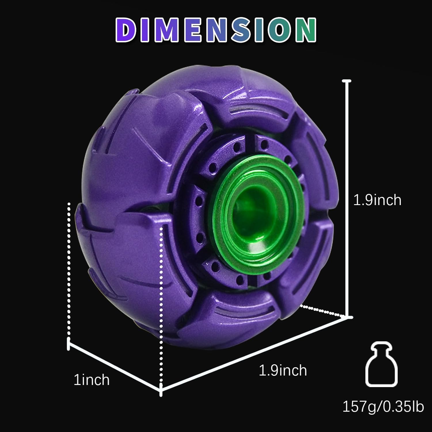 SKEDC Pillbug Fidget Spinner, Alloy Open-Shell Fidget Spinners for Adults, EDC Metal Fidget Spinner for ADHD/ADD/Autism, Stress Relief Decompression Toys (Purple/Green)