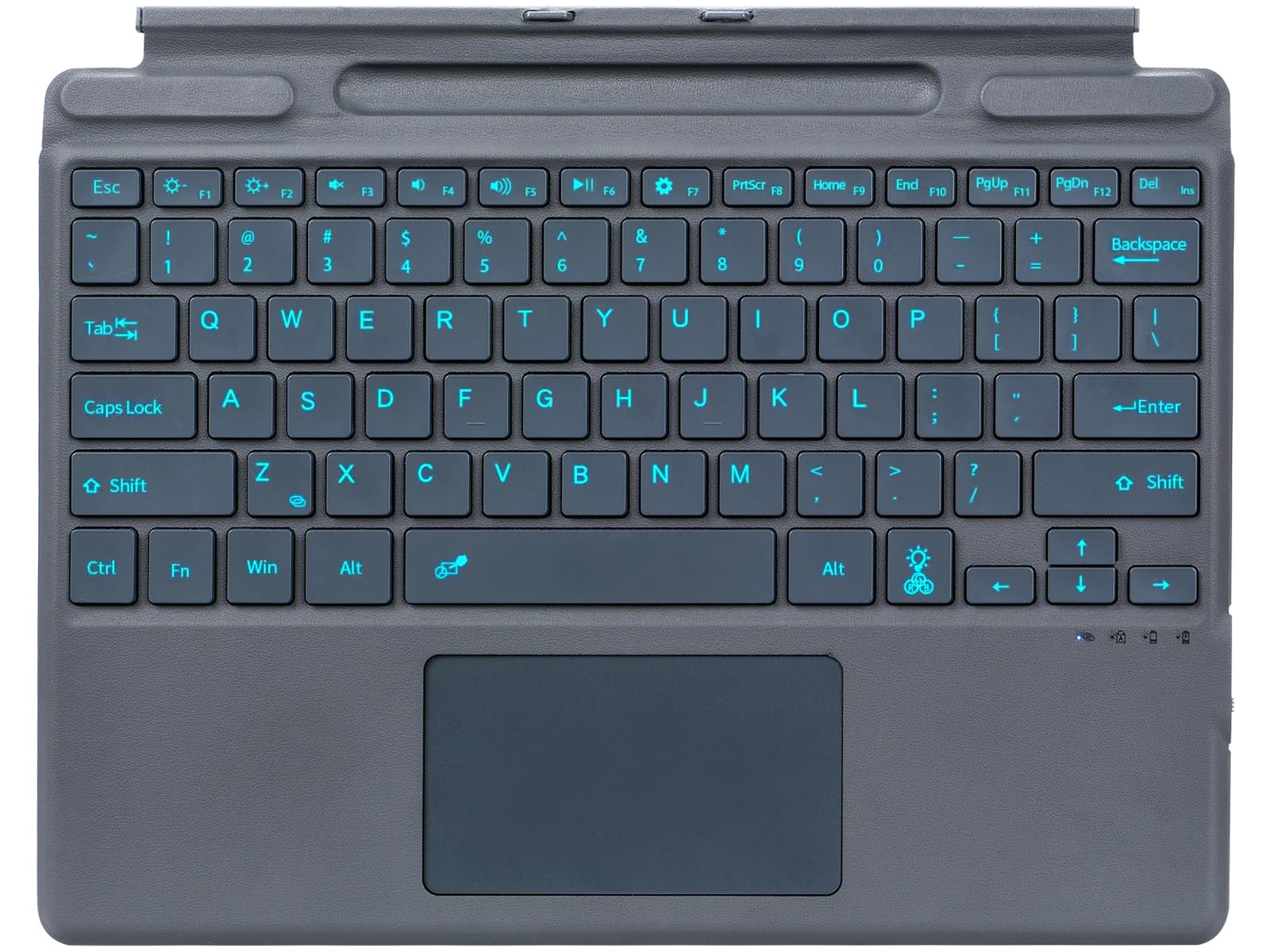 Nanhent Type Cover for Microsoft Surface Pro - 13 Inch Keyboard with Precision Touchpad, Bluetooth 5.3, 7-Color Keys Font Backlight (Gray)