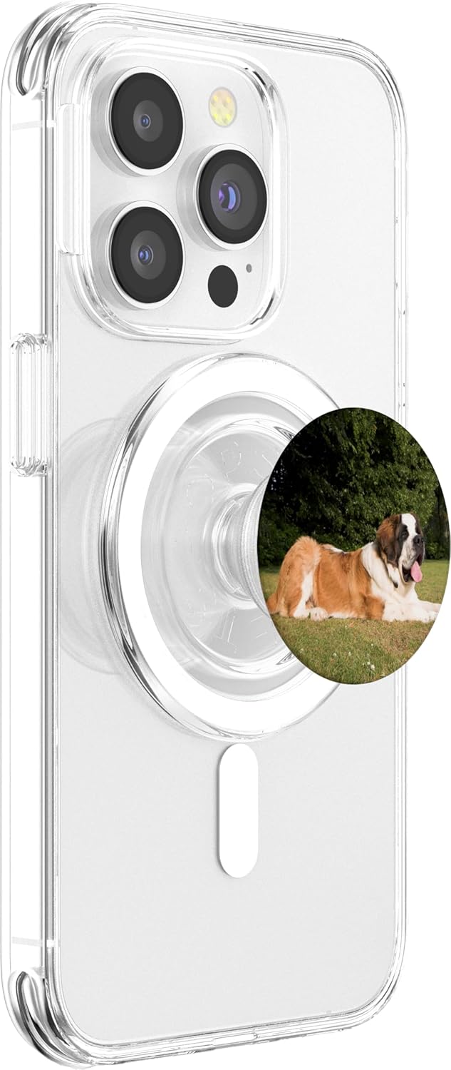 St Bernard Dog Lying On a Field PopSockets MagSafe PopGrip for iPhone