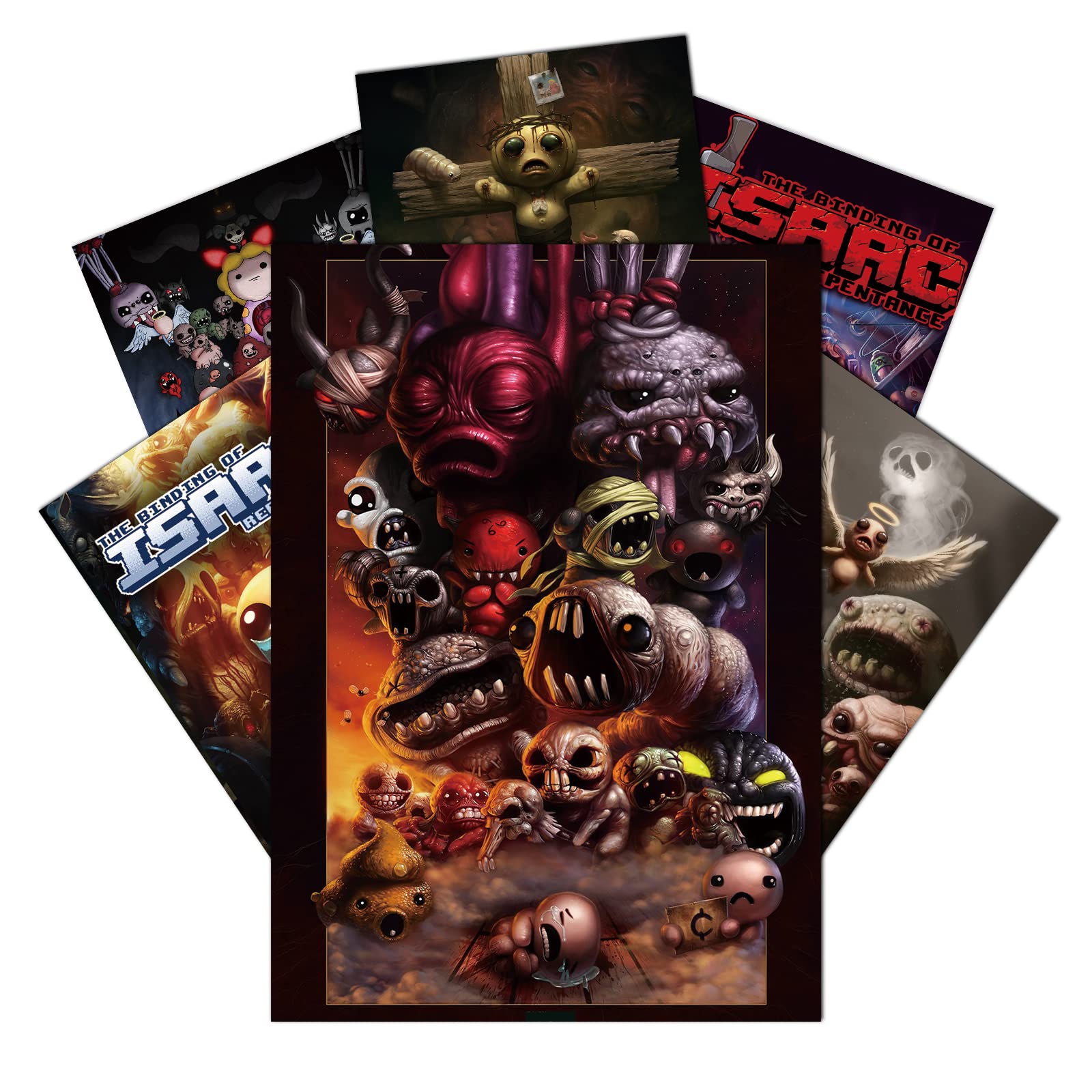 KIZMIQ The Binding of Isaac Poster Vedio Game Posters Wall Art Print Gamer Room Playing Room Cafe Home Bar Pub Decoration Bedroom Office Wall Decor Frameless Game Poster (10x14 Inch - 6 PCS)
