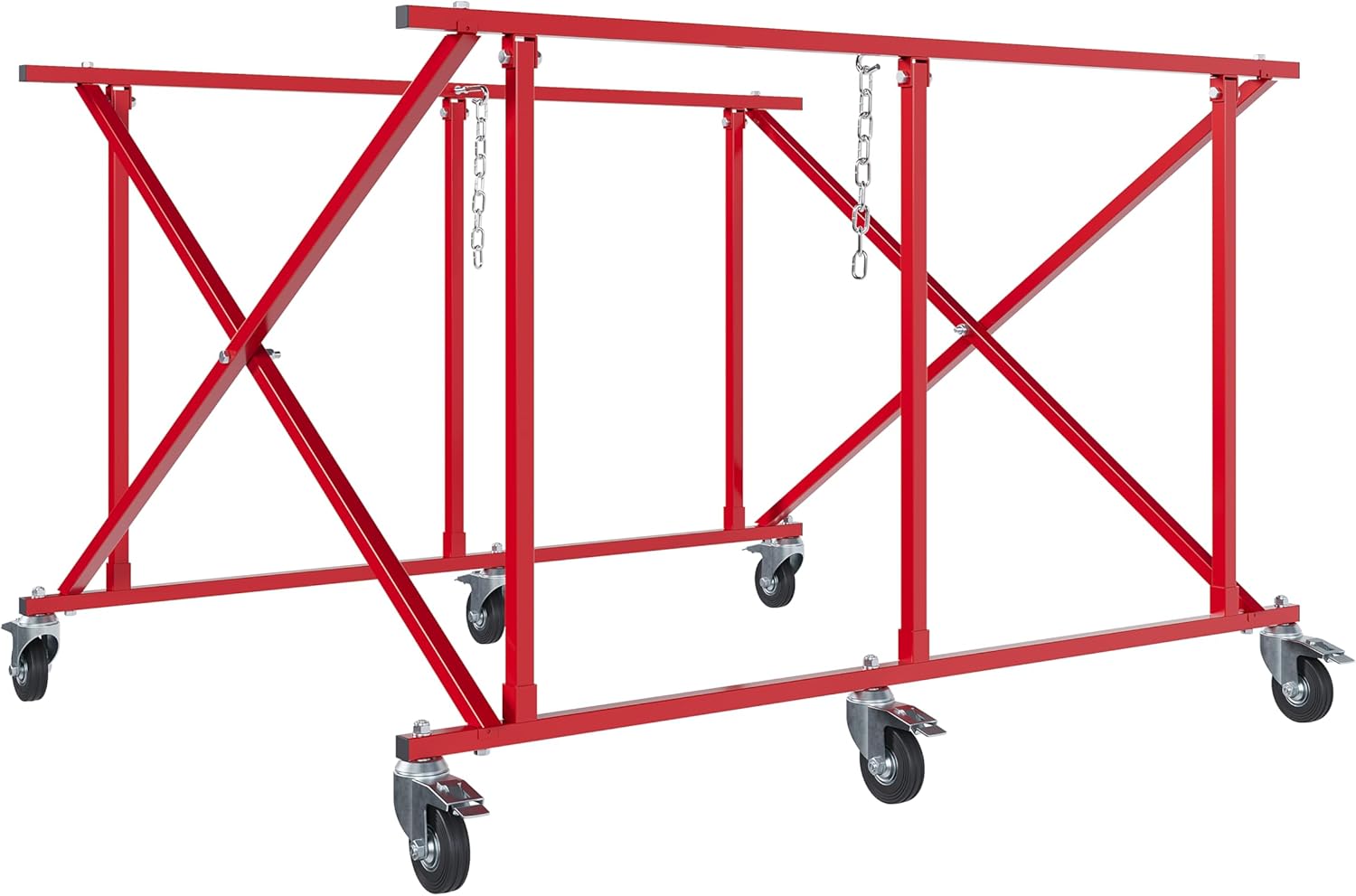 KUAFU Folding Truck Bed Cart Dolly Universal Pick Up Large Auto Parts Transporter w/6 Wheels Durable Steel 800lbs Weight Capacity