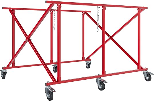 KUAFU Folding Truck Bed Cart Dolly Universal Pick Up Large Auto Parts Transporter w/6 Wheels Durable Steel 800lbs Weight Capacity