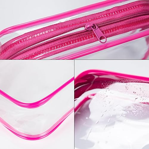 Miniatura 5 de Gemice Bolsa de aseo aprobada por la TSA, paquete de 4 bolsas de cosméticos, bolsa de aseo transparente, tamaño Quark, artículos esenciales de