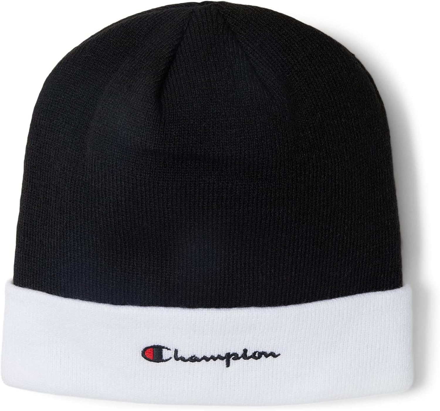 Champion Cuffed Beanie Black/White One Size : Clothing, Shoes & Jewelry