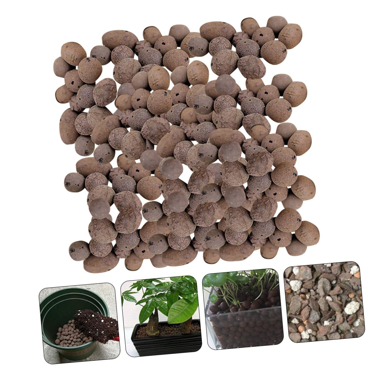 Mipcase Ceramsita de Drenaje para Jardinería 1 Kg Arcilla Expandida Porosa 05-1 CM Material Transpirable para Macetas y Cultivo sin Suelo Suministros para Plantación de Flores y