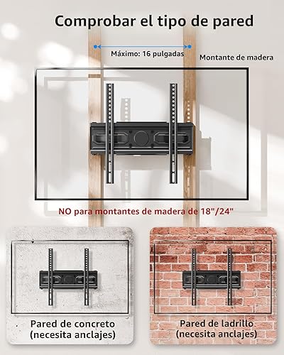 Miniatura 8 de EconoMe - Soporte de pared para TV para la mayoría de televisores de pantalla planaLED4K de 32 a 65 pulgadas, soporte de TV con brazos dobles
