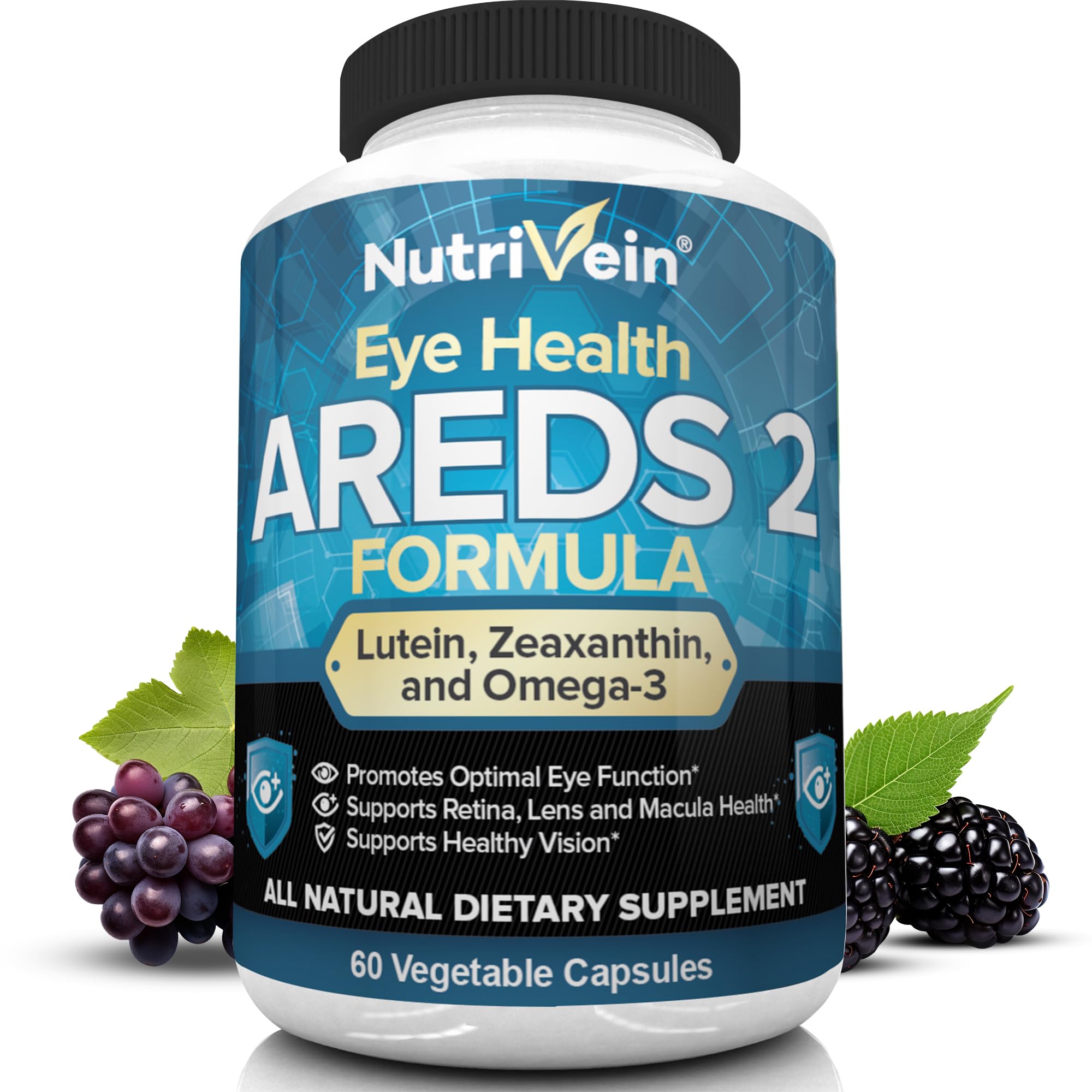 Nutrivein AREDS 2 Eye Vitamins - Supports Eye Strain, Dry Eyes