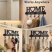 Vista 4 de WIPHANY Organizador de Ganchos Portallaves de Metal, Estante de 5.9 x 13 Pulgadas Montado en Pared, Decoración para Entrada, Puerta Principal