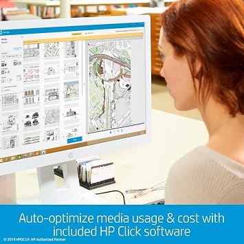 HP DesignJet T210 Large Format 24-inch Plotter Printer, Care Pack (8AG32H)
