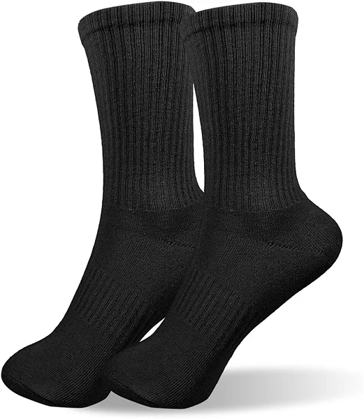 Byleverdo Ribbed Knit Athletic Socks for Women Men Cotton Breathable Running Crew Sock Casual Comfort for Sports