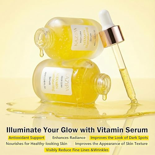 Miniatura 2 de Suero de vitamina C para cara, antienvejecimiento con vitamina iluminadora iluminadora con niacinamida, ácido hialurónico y VE, cuidado de la piel