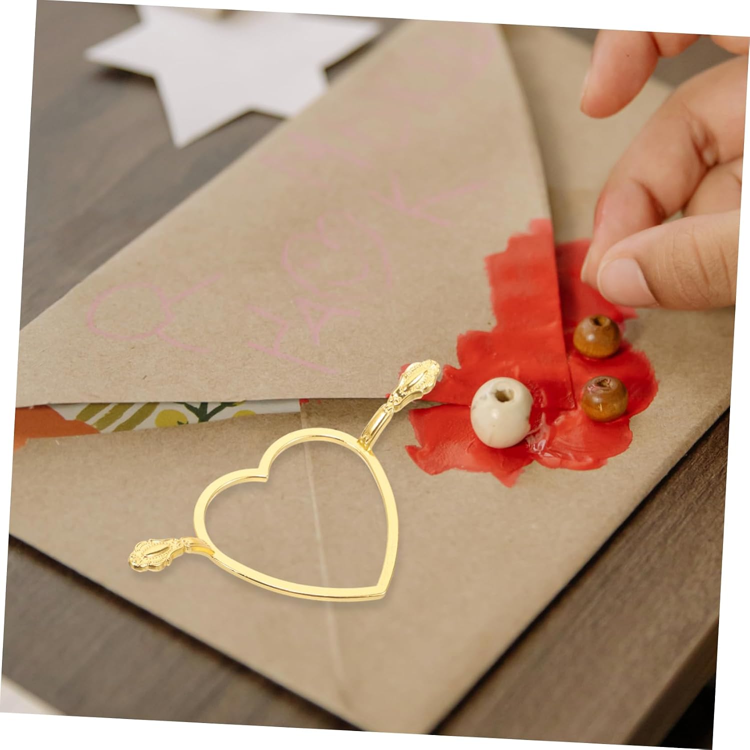 Uonlytech 2pcs Vintage Metal Wax Seal Stamp Mold Heart Four-Leaf for Wedding Invitations Envelope Sealing Crafting Supplies
