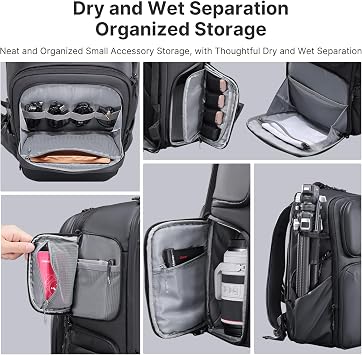 ULANZI BP10 35L Hardshell Camera Backpack, Professional Splash-proof Photography Camera Case Anti Theft Travel f Photographers Unisex Drone DSLR Mirrorless Camera Lens Tripod Holder 17'' Laptop Black | Photography Camera Case AntiTheft f Photographers Unisex Drone DSLR Mirrorless Camera Lens Tripod Holder 17'' Laptop Black