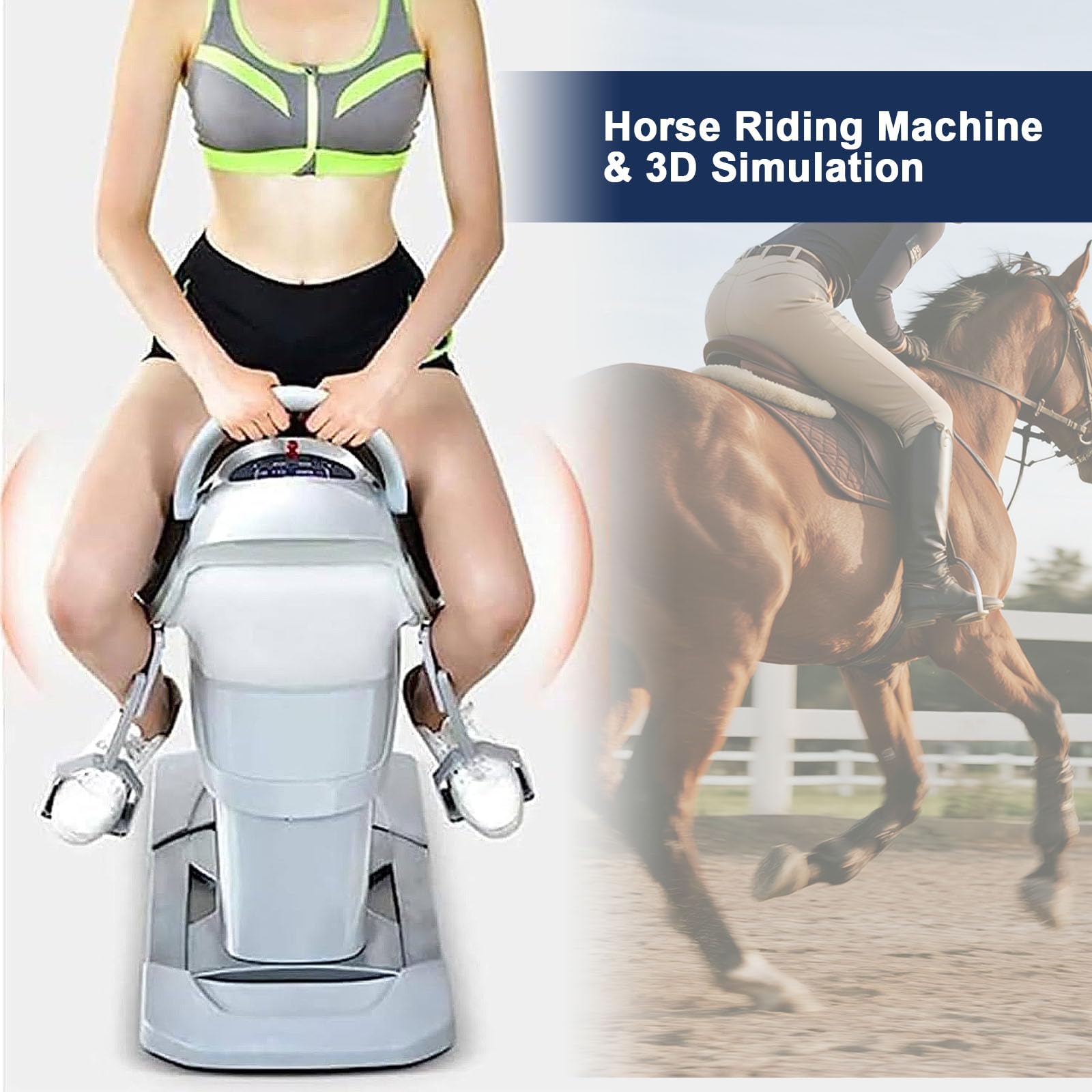 Macchina Per Equitazione Elettrica Da 200 W, Simulatore 3d Di Equitazione, Macchina Per Fitness, 20 Velocità Con Display Lcd E Interruttore Di Sicurezza Per Palestra Domestica, Ufficio