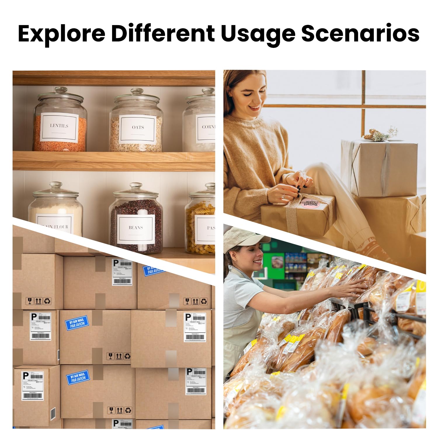 Drukarka etykiet Bluetooth, drukarka termiczna DHL 4 x 6, druk etykiet, do iOS, Android, Windows i Mac, kompatybilna z Shopify (czarna ze srebrnym połyskiem)