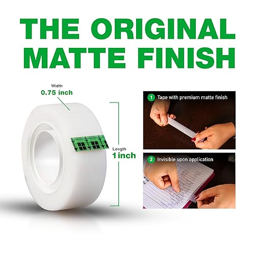 Miniatura 8 de Scotch Cinta invisible mágica, acabado mate (invisible en papel), segura para fotos y para escribir, 1/2 x 800 pulgadas por rollo, paquete de 6