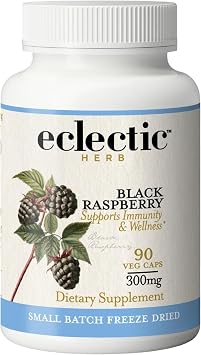 Eclectic Herb - Black Raspberry Capsules | Vegan Superfood Supplement | Nutrition, Vitamins + Minerals | Antioxidant + Immune Support | US-Grown, Natural, Non-GMO, Gluten Free 90 CT | 300 mg
