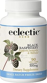 Eclectic Herb - Black Raspberry Capsules | Vegan Superfood Supplement | Nutrition, Vitamins + Minerals | Antioxidant + Immune Support | US-Grown, Natural, Non-GMO, Gluten Free (90 CT | 300 mg)