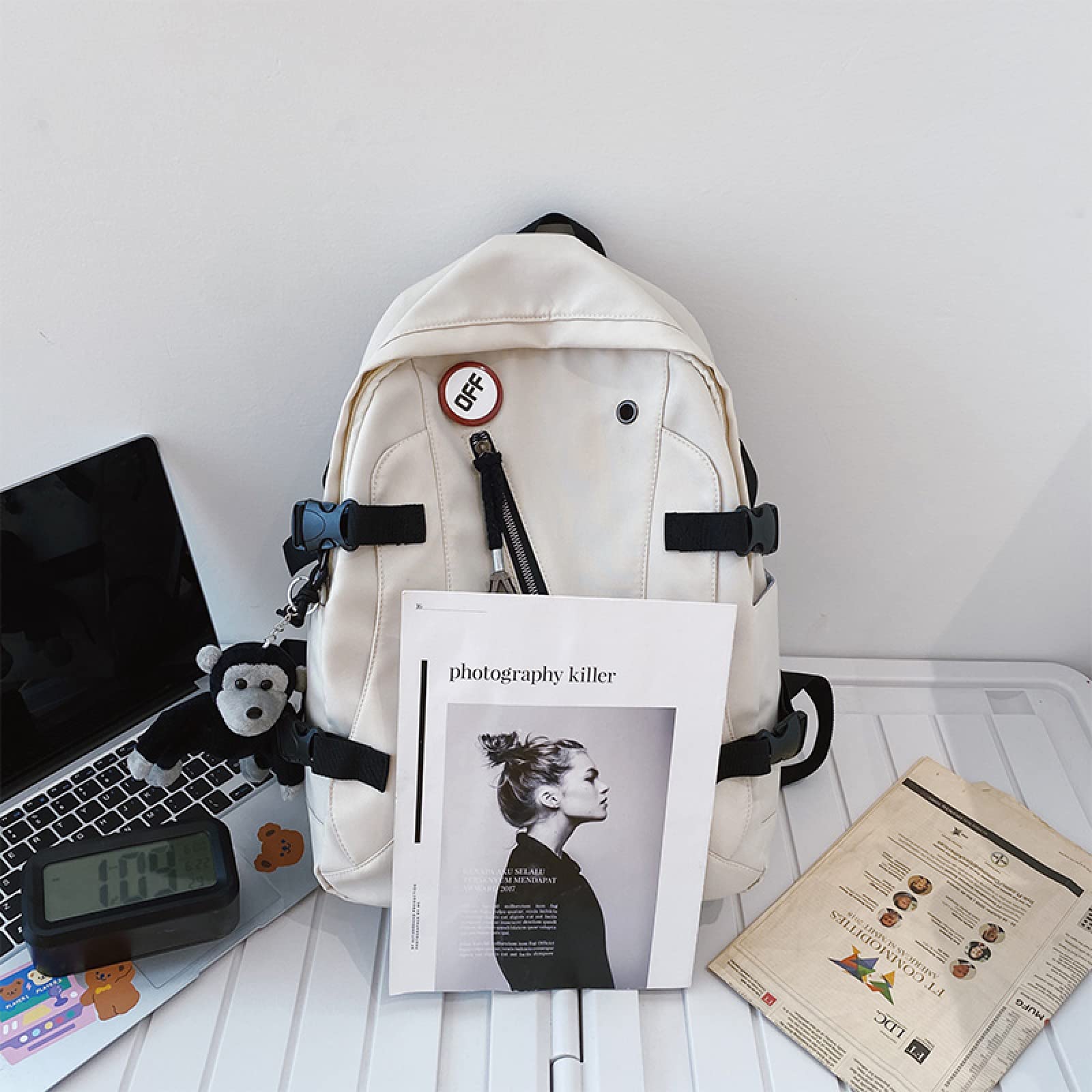 Zaino unisex Zaino da viaggio in nylon impermeabile di grande capacità Borsa da scuola per adolescenti