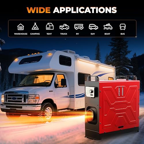 Miniatura 9 de Calentador diésel 12V/24V/110V 8KW APP Control remoto Calentadores de aire de estacionamiento todo en uno Calentamiento rápido con silenciador