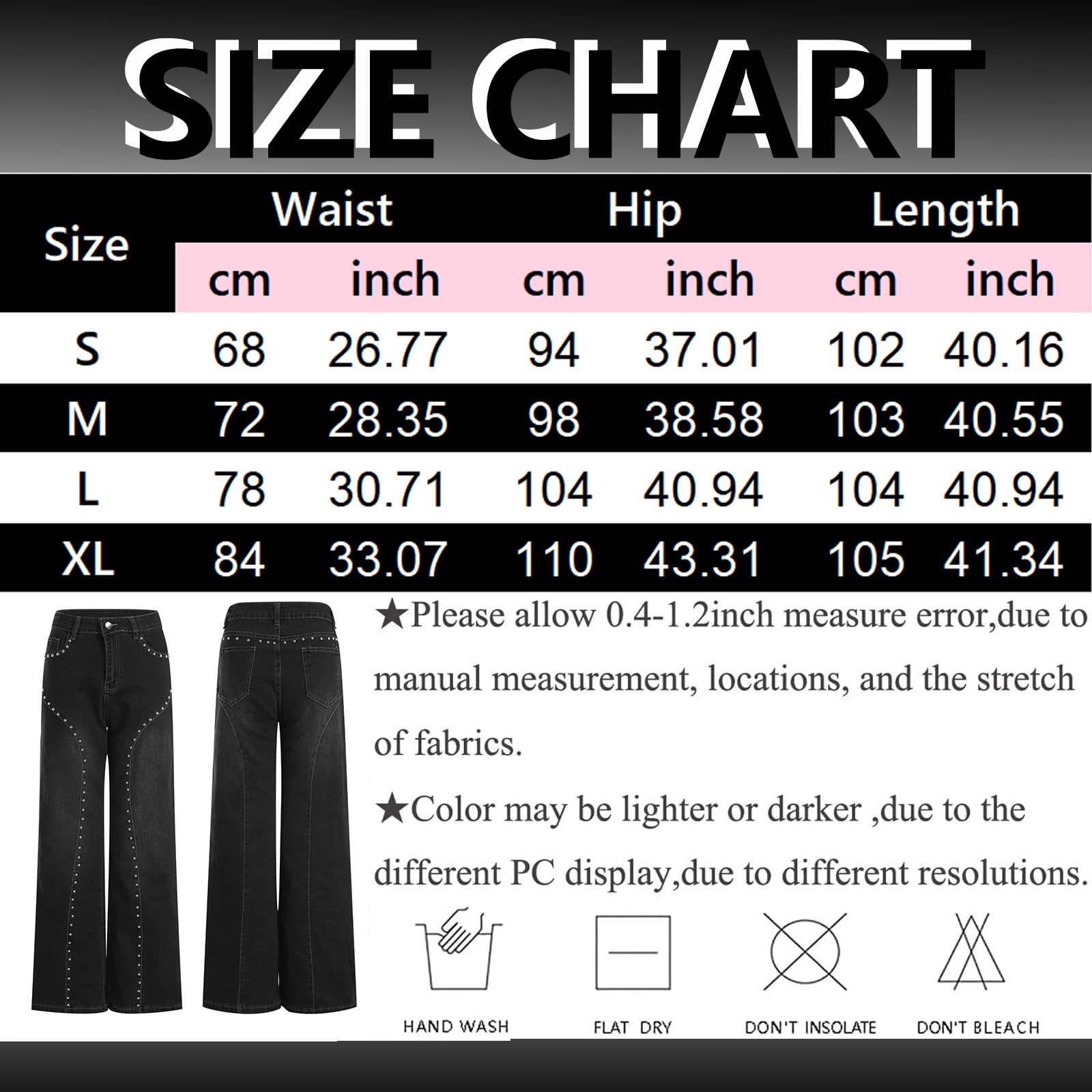 Genérico Vaqueros Rectos Mujer Vaqueros Elásticos Mujer Slim De Tiro Elásticos Cintura Alta Lavado Push Up Glúteos Control Abdominal Pantalon Campana con Bolsillo