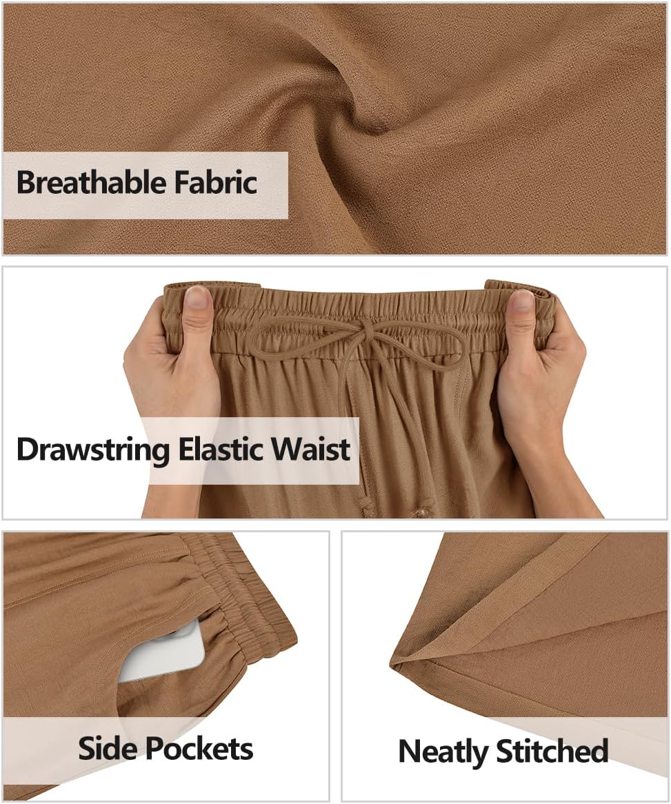 RITERA Plus Size Pants for Women Wide Leg Summer Palazzo Pant Drawstring Beach Vacation Trousers with Pocket XL-5XL - Image 6