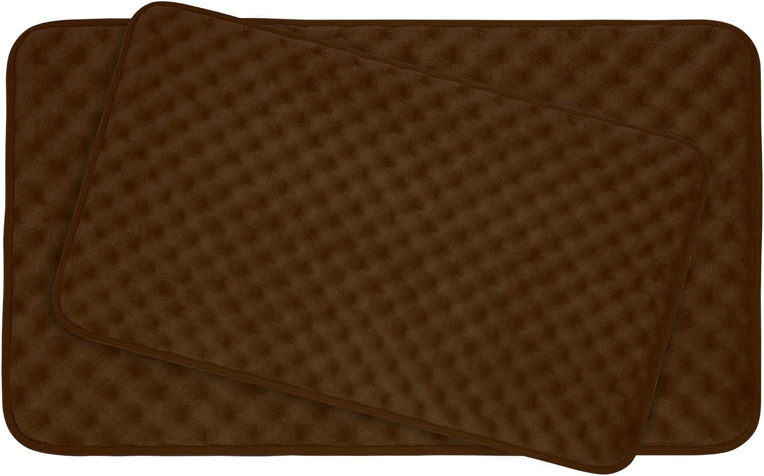 Extra Thick Memory Foam Bath Mat Set - Massage Plush 2 Piece Set with BounceComfort Technology, 17 in. x 24 in./20 in. x 30 in., Fucshia