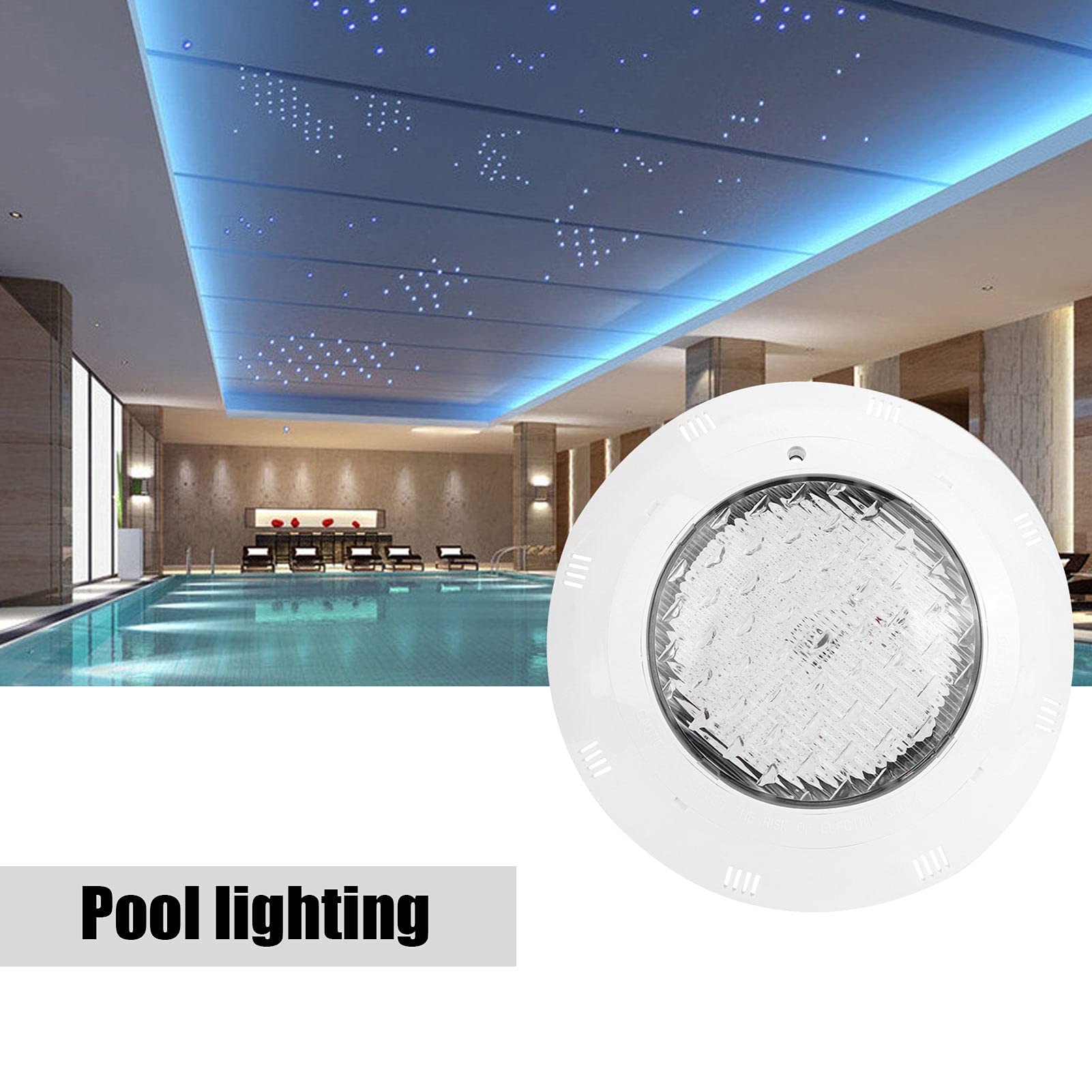 LED-Schwimmbadleuchte, LED-Unterwasser-Poolbeleuchtung, wasserdichte, an der Wand montierte Unterwasser-Warmlampe, für Pools, Teiche, Brunnen, Stufen (12W)