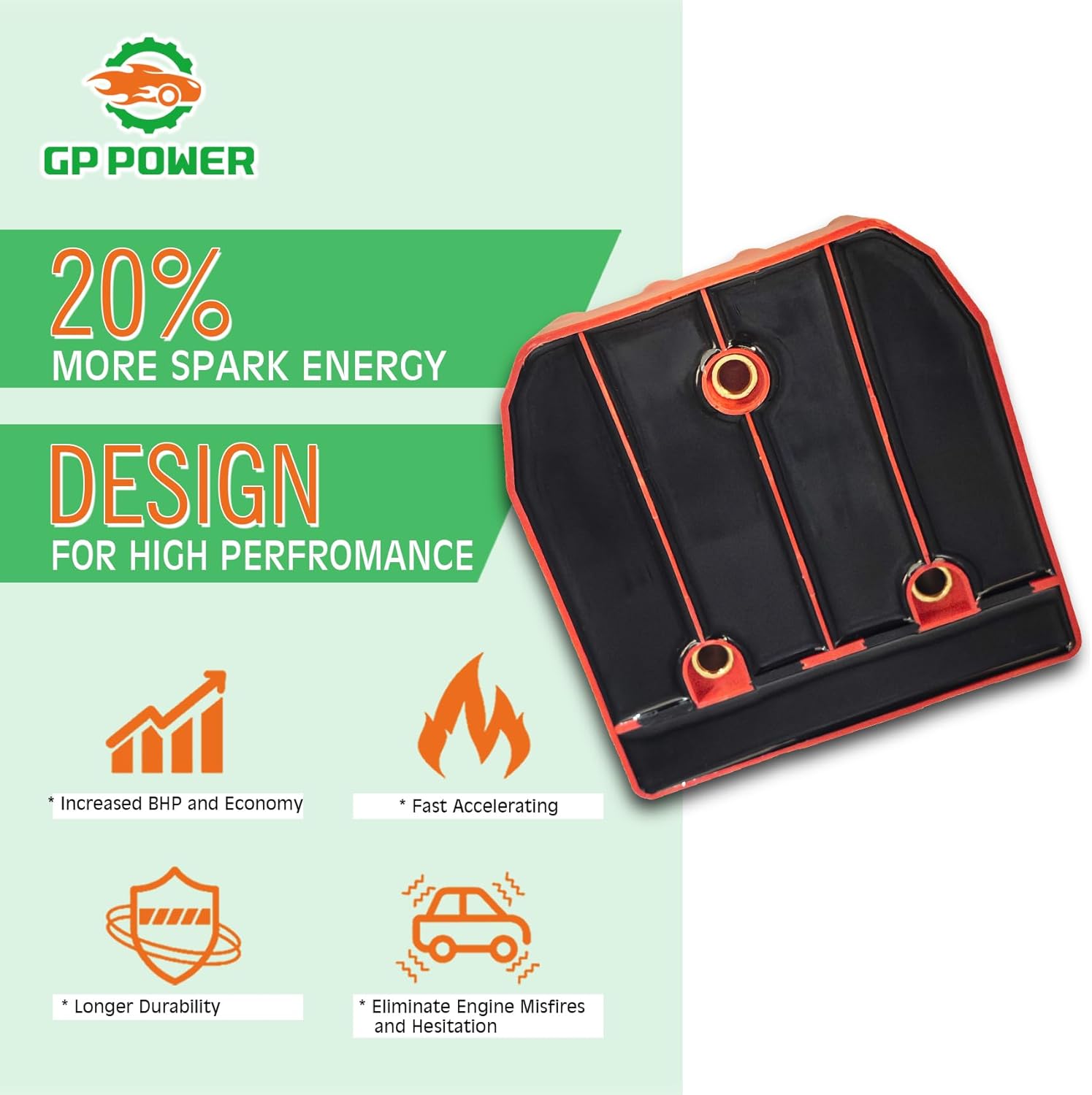 Performance Ignition Coil Pack Set Of 1 Compatible With Volkswagen Beetle Jetta Golf Nuevo Gol Clasico 1.6 2.0 Replacement For UF484 0986221049 06A905097A 06A905097