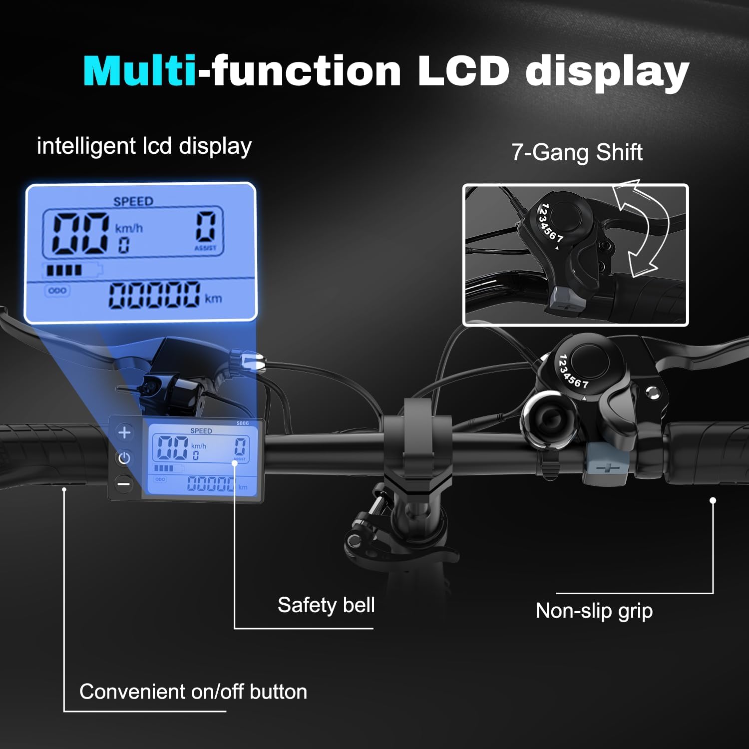 Adjustable Handlebars and LCD Display