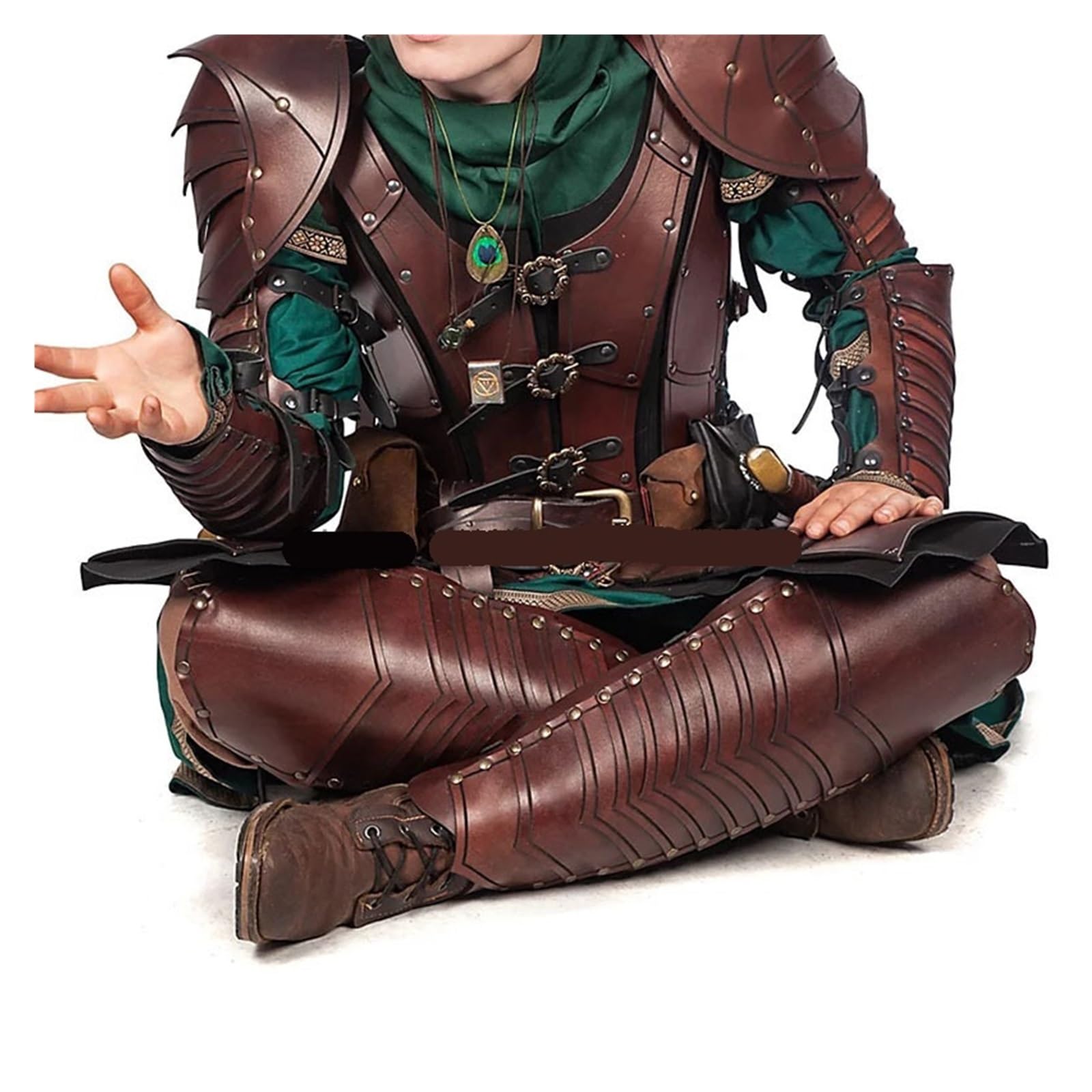 Reitgamaschen LARP Leder Bein Rüstung Greaves Half Chaps Gamasche Ritter Kostüm Kit Cosplay Reiter Schuh Boot Cover for Männer