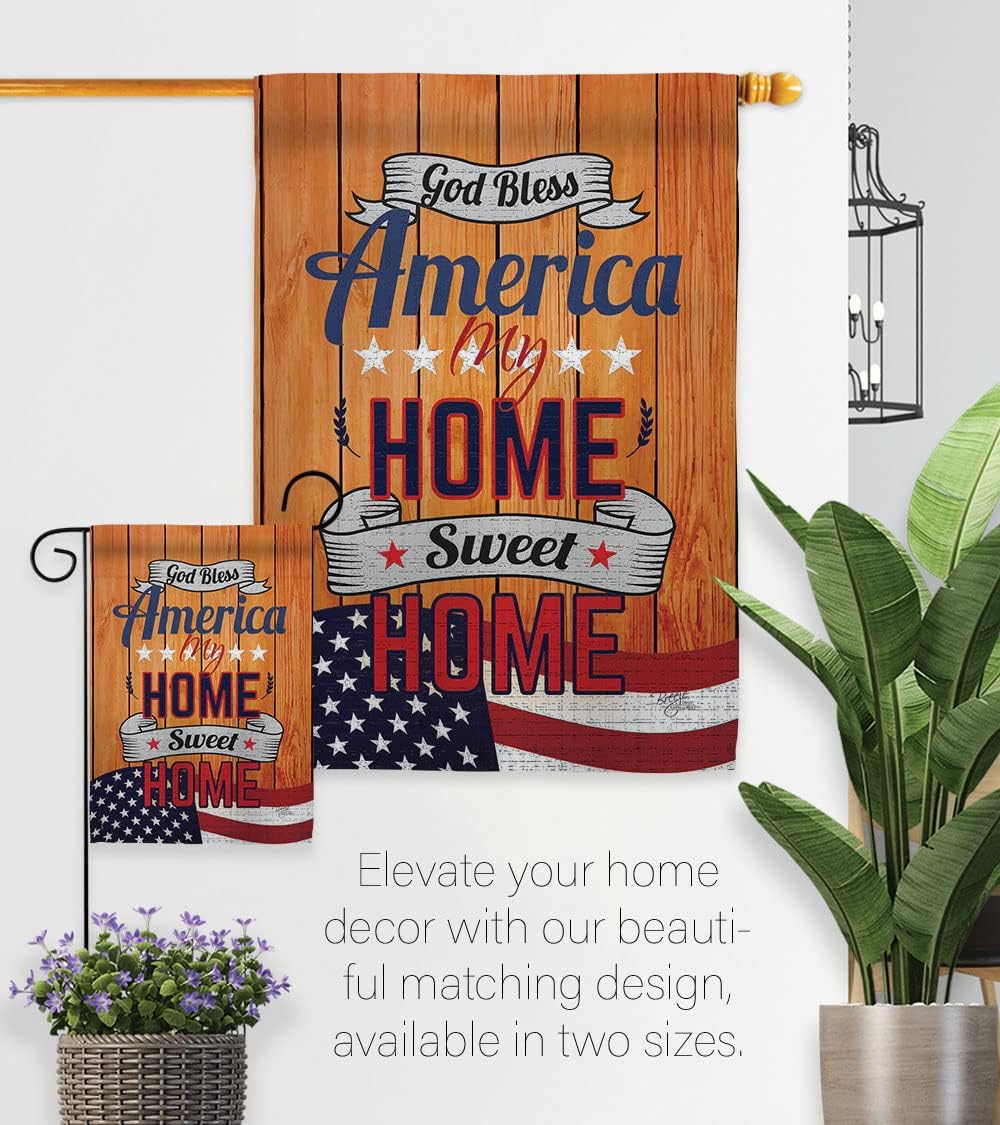 Breeze Decor - America My Home Americana - Everyday Patriotic Impressions Decorative Vertical House Flag 28" x 40" Printed In USA