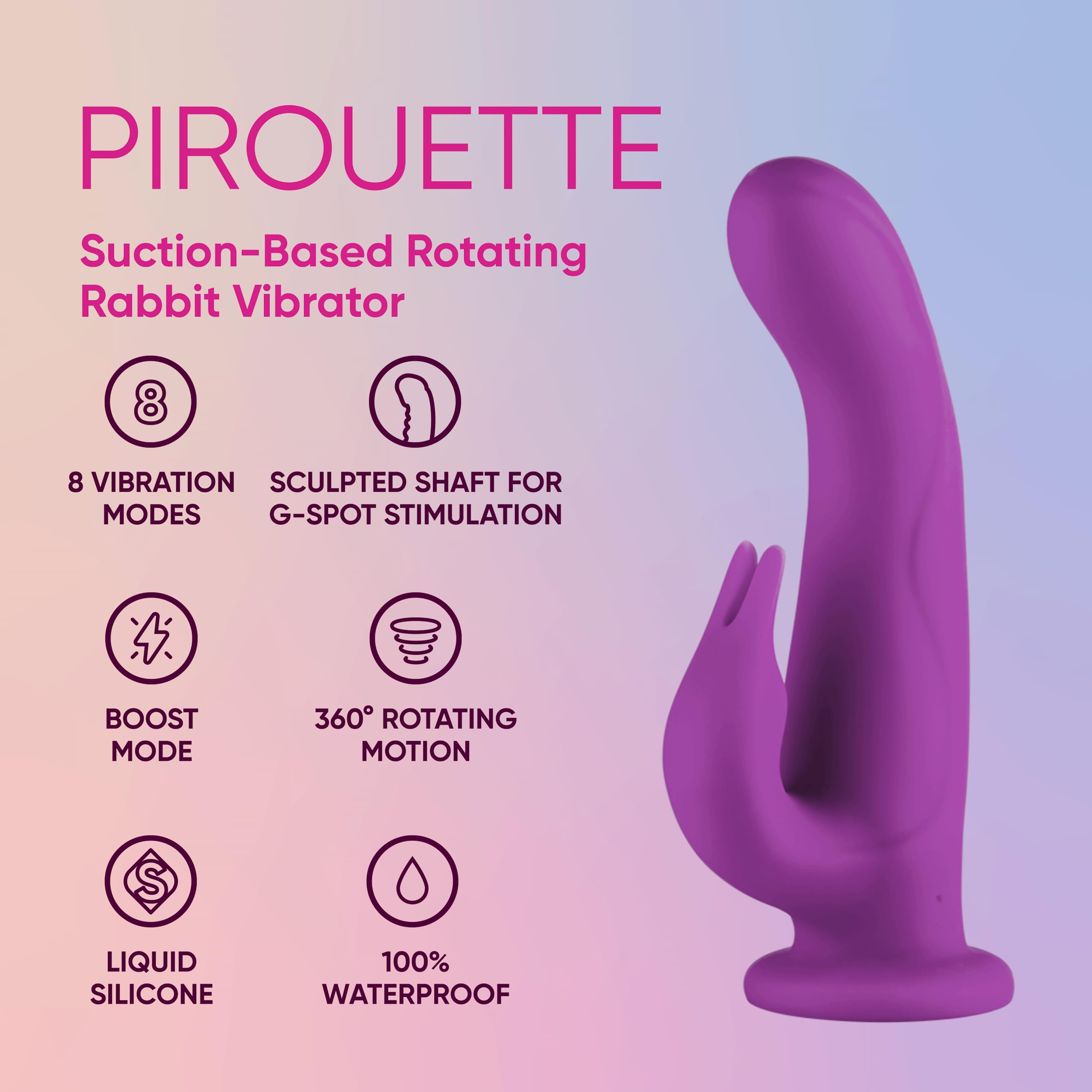 Femmefunn Pirouette Vibratori rabbit Purple 21 cm